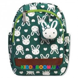 Детский рюкзак Зайка с брелоком, зеленый